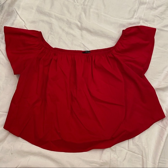 RED OFF THE SHOULDER TOP - Picture 1 of 2